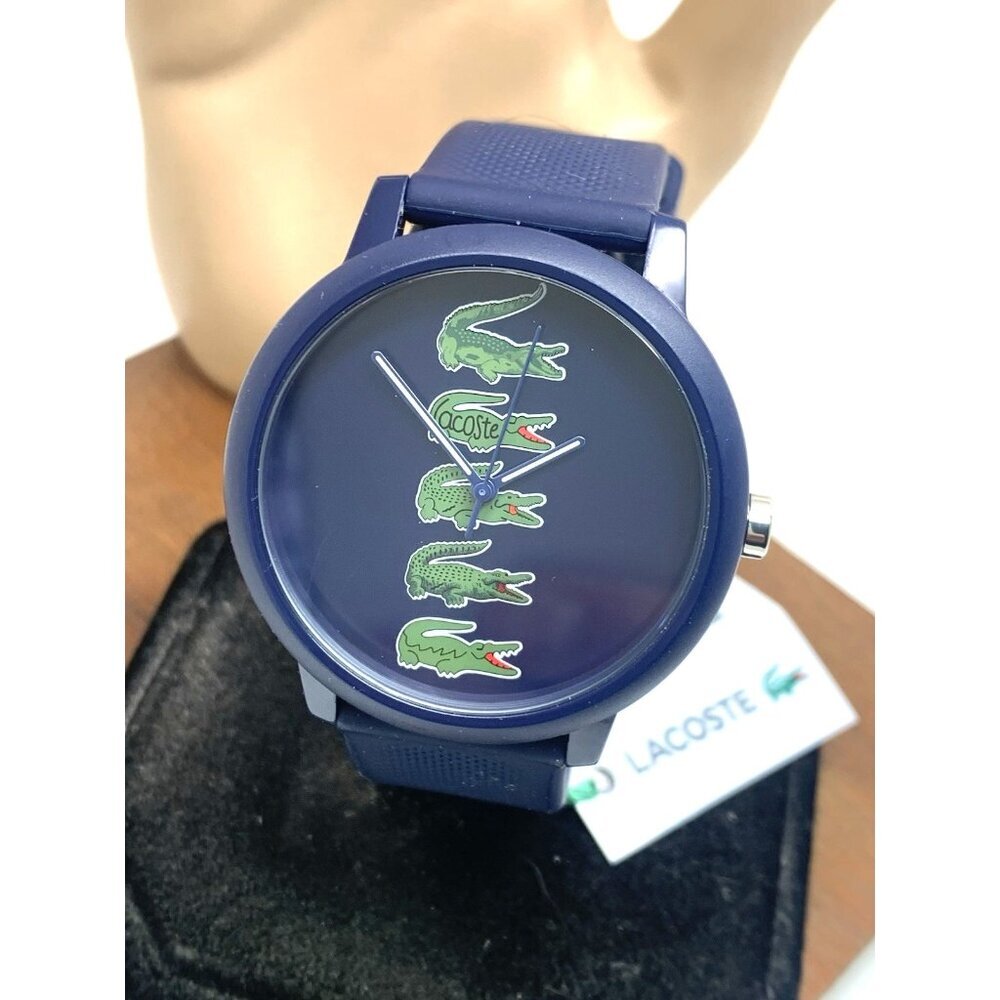 Lacoste Men's Watch 2011281 Holiday 12.12 Quartz Blue Dial Rubber Band 42mm